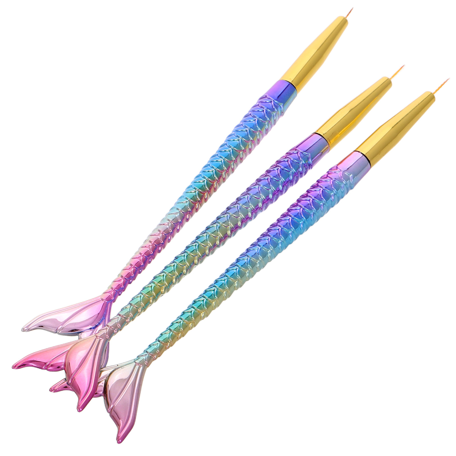 3Pcs Mermaid Tail Nail Art Lin - Detailing Brush Set 리뷰 및 가격