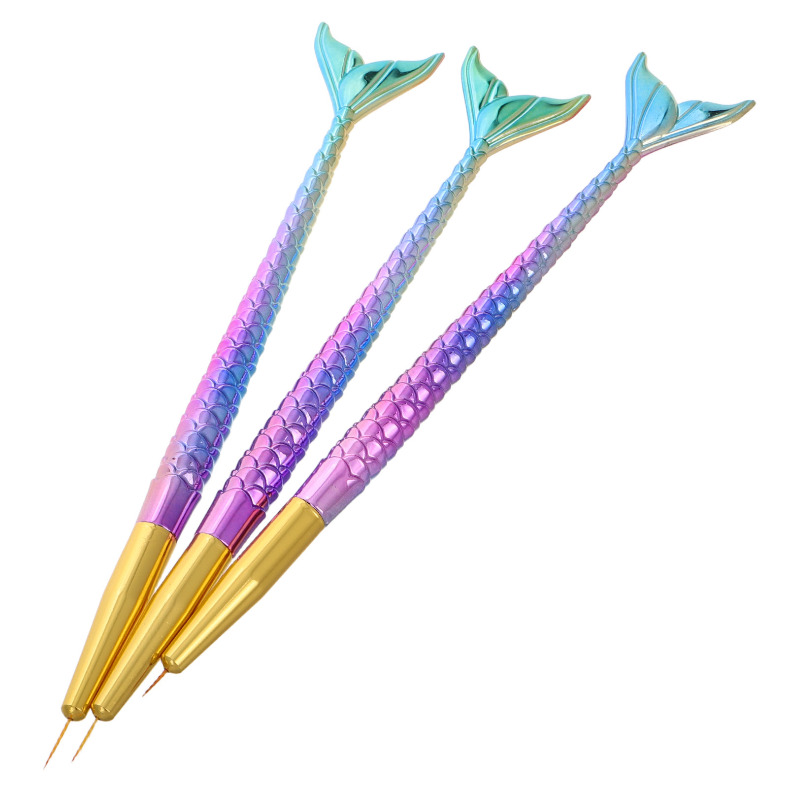3Pcs Mermaid Tail Nail Art Lin - Detailing Brush Set 리뷰 및 가격