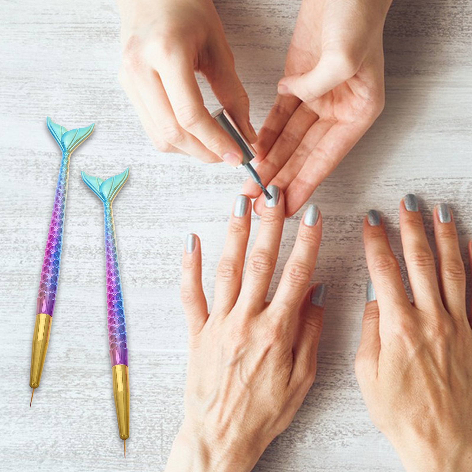 3Pcs Mermaid Tail Nail Art Lin - Detailing Brush Set 리뷰 및 가격