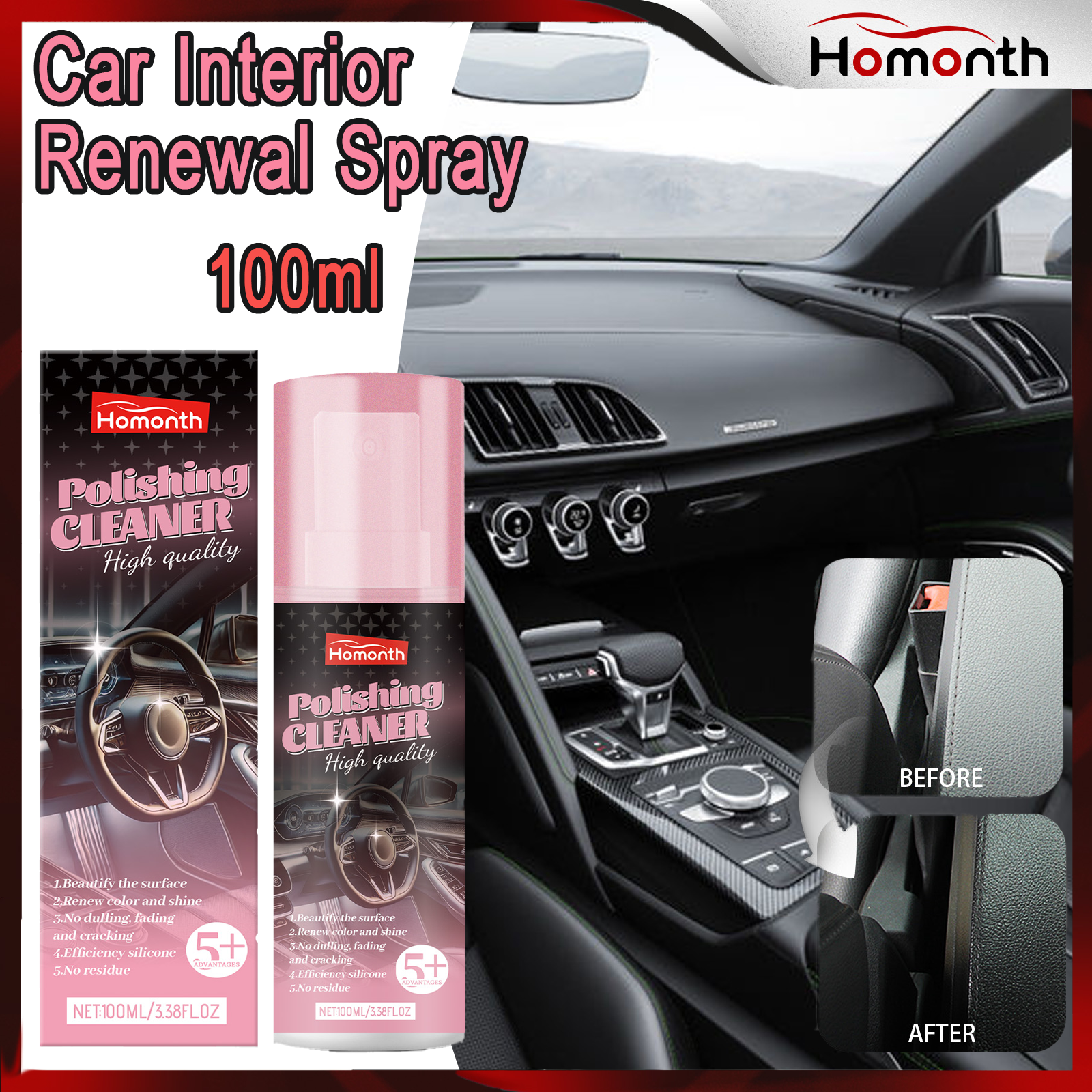 100ml Auto Interior Polish Car - Leather Cleaner Interior 리뷰 및 가격