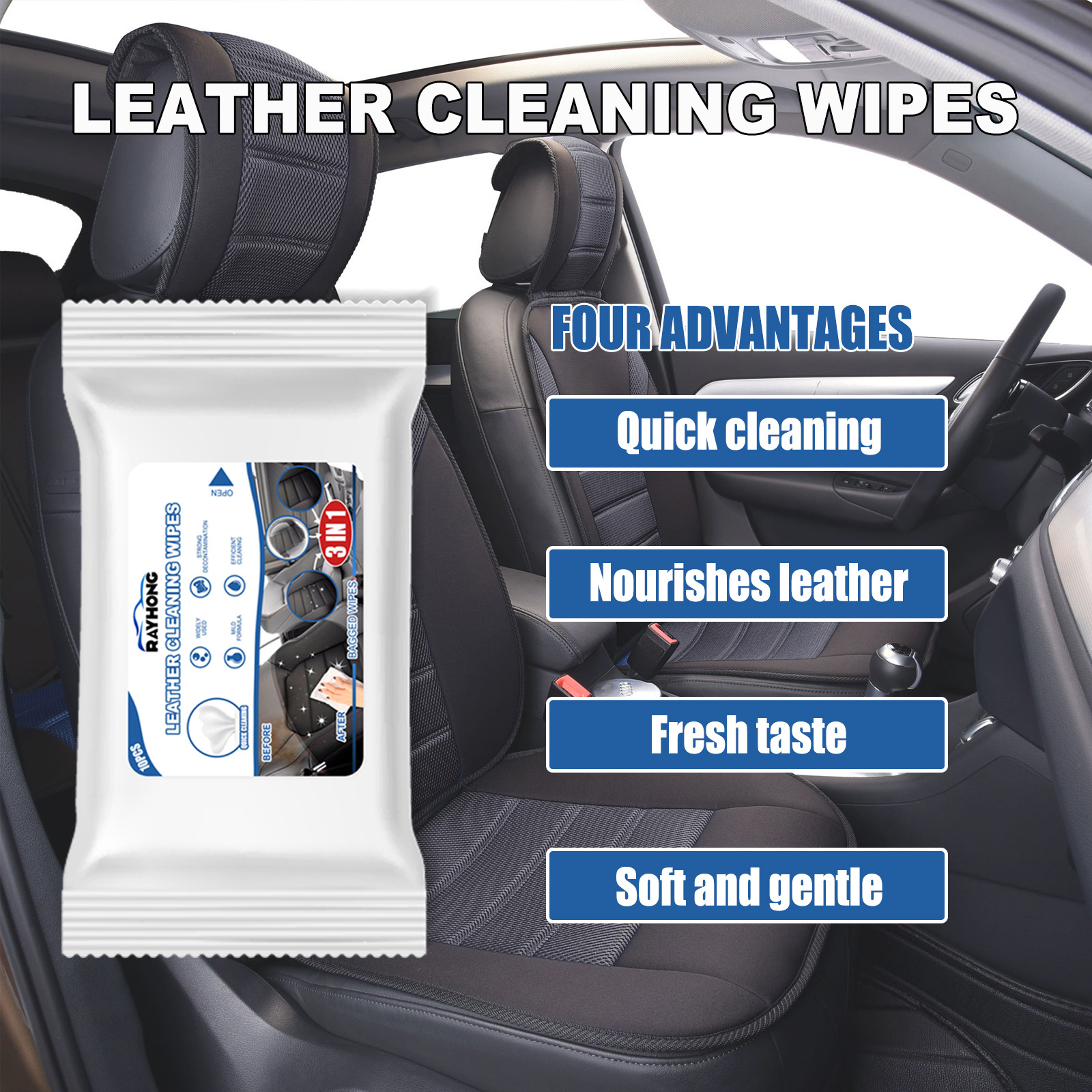Car Leather Cleaning Wipes, Se - Dirt Brush Interior 리뷰 및 가격