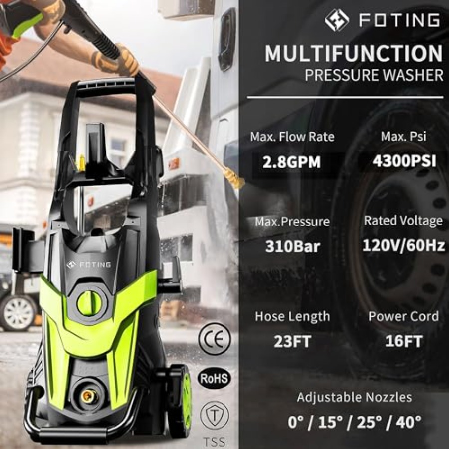 Power waher 4300PSI with 4 Qui - Foam Cannon Car Wash 리뷰 및 가격