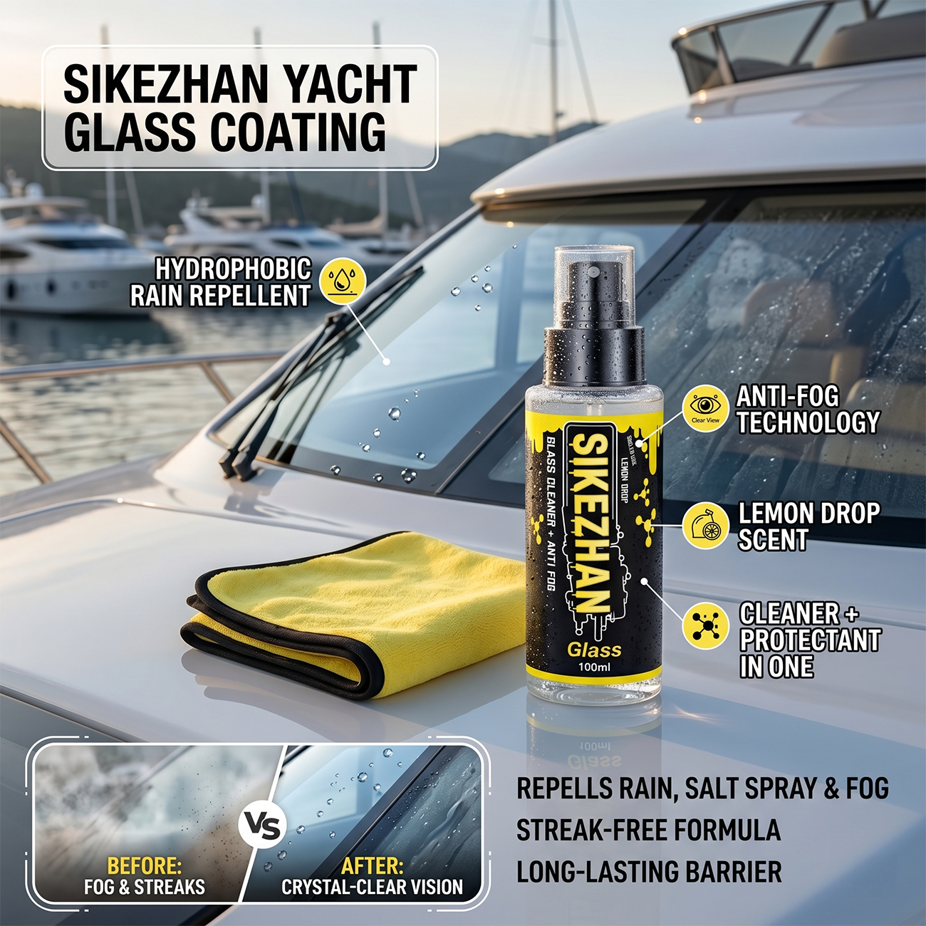2-in-1 Anti-Fog Spray & Glass  - Glass Cleaner Streak 리뷰 및 가격