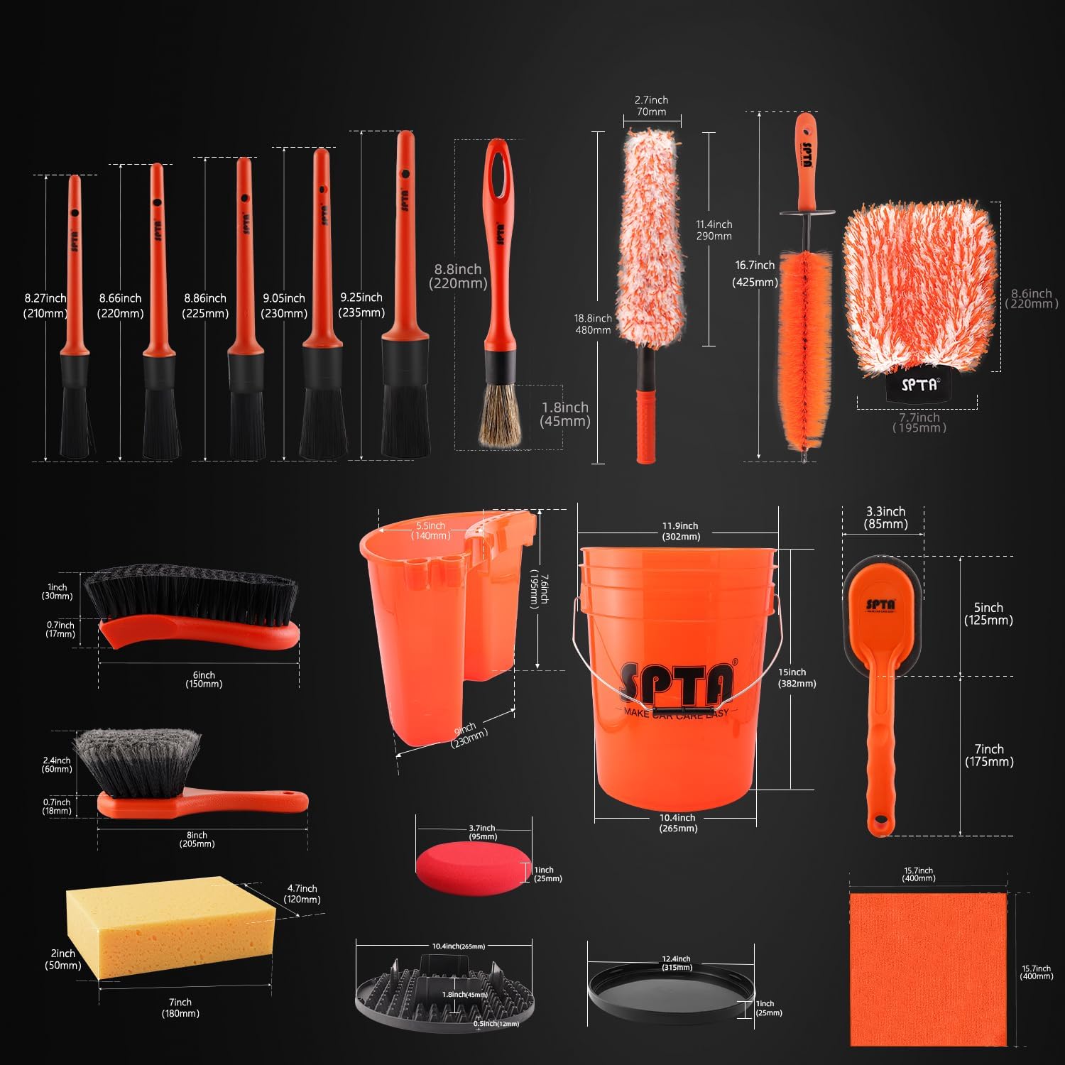 SPTA 33Pcs Car Wash 20L Bucket - Interior Detailing Kit 리뷰 및 가격