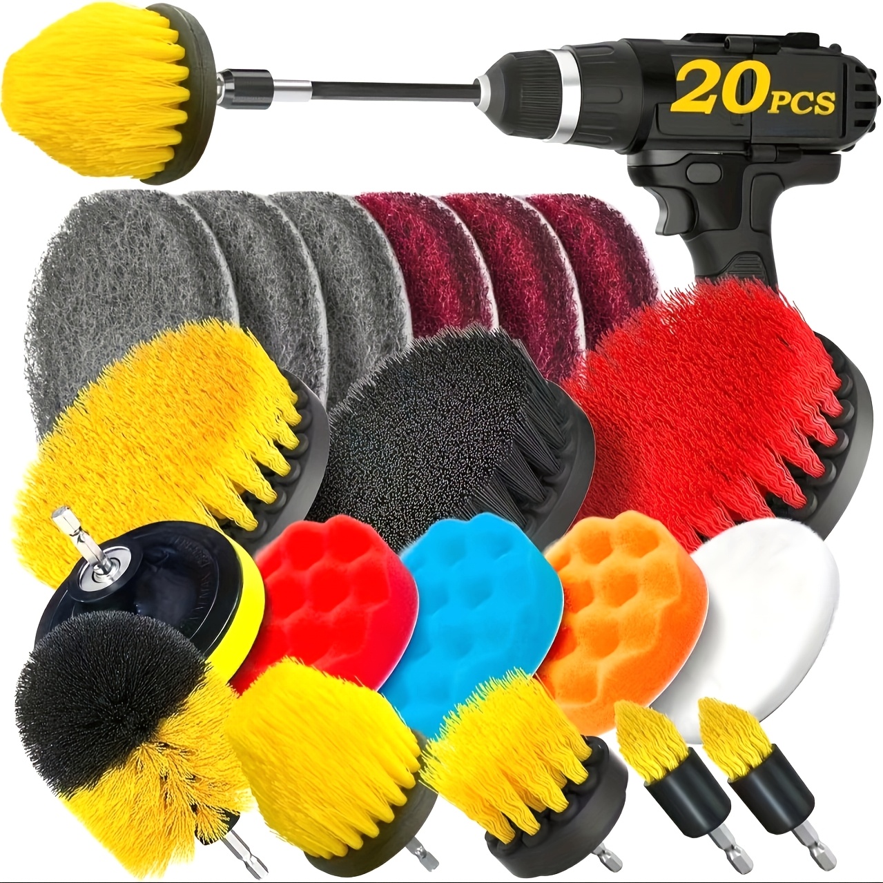 20Pack Drill Brush Attachments - Car Cleaning Brush 리뷰 및 가격