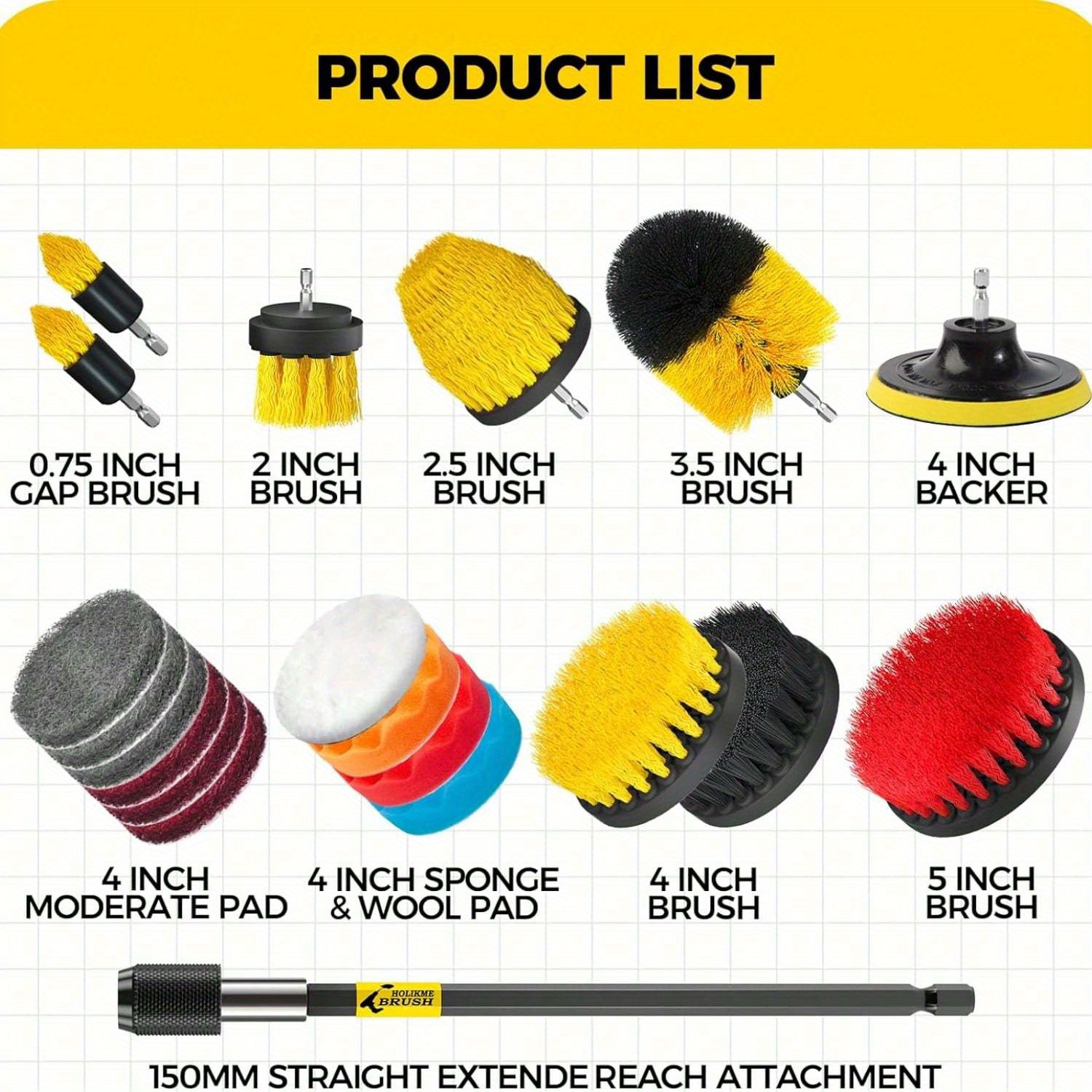 20Pack Drill Brush Attachments - Car Cleaning Brush 리뷰 및 가격