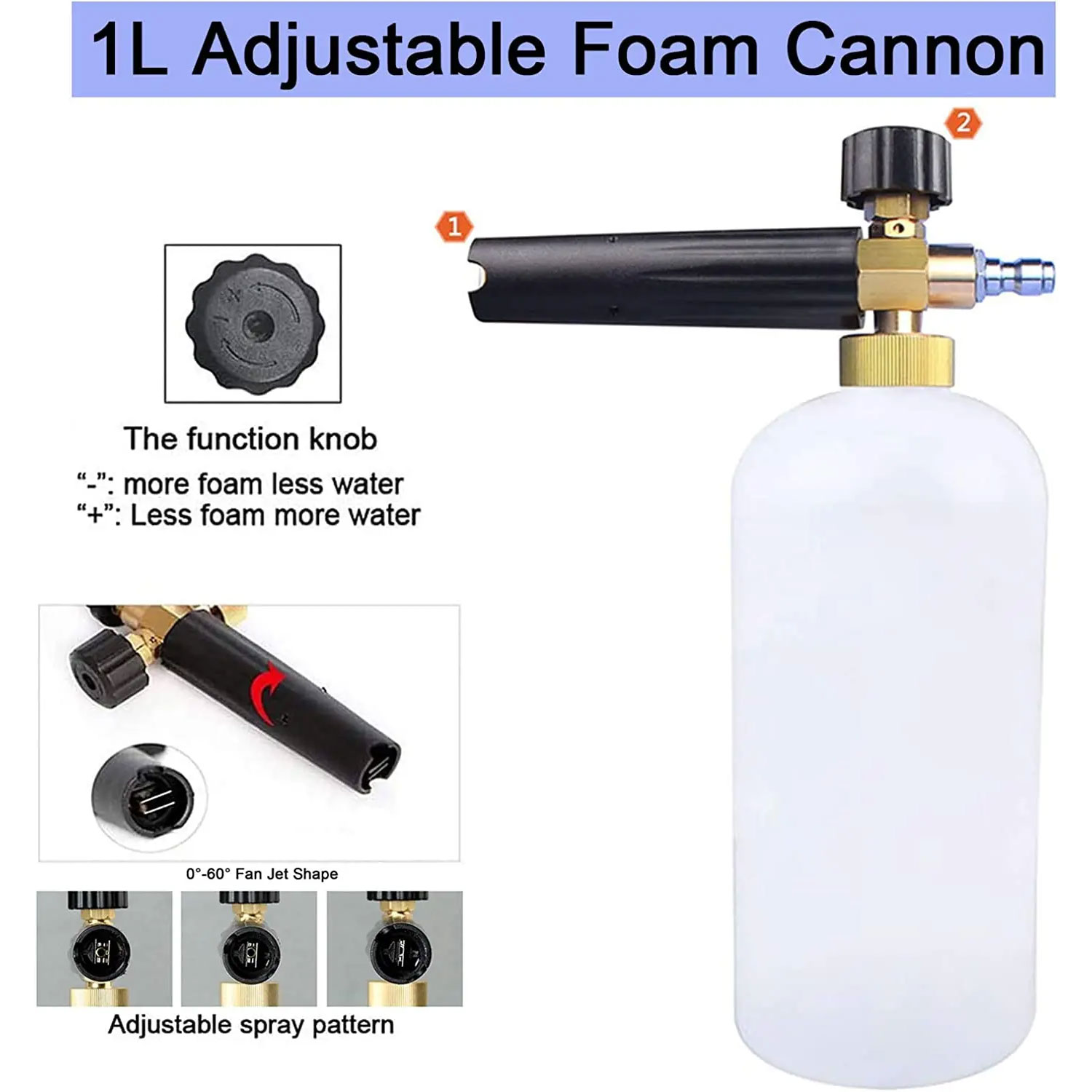 Snow Foam Cannon with 1/4 Inch - Pressure Washer Foam Gun 리뷰 및 가격