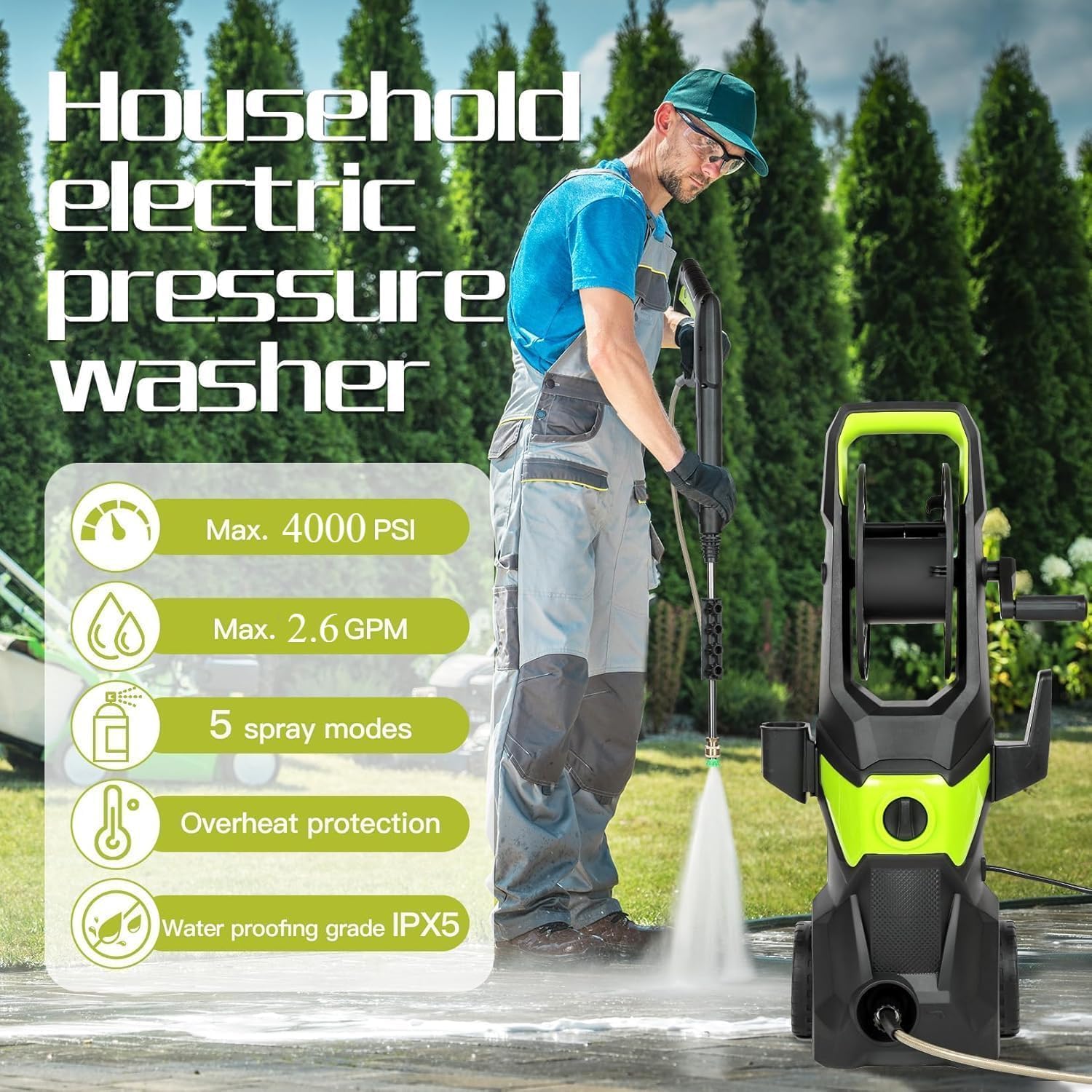 4000PSI Electric Pressure Wash - Pressure Washer Foam Gun 리뷰 및 가격
