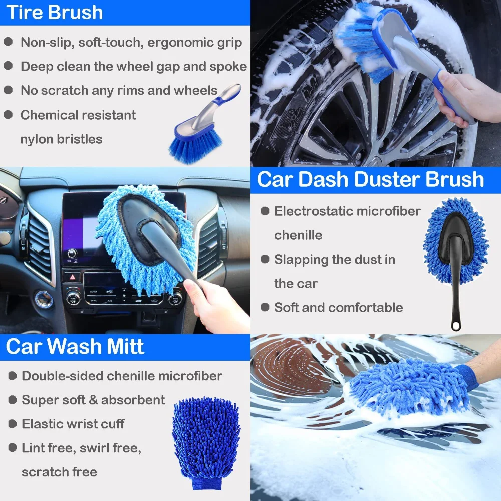 Car Wash Brush Set Detailing B - Dirt Brush Interior 리뷰 및 가격
